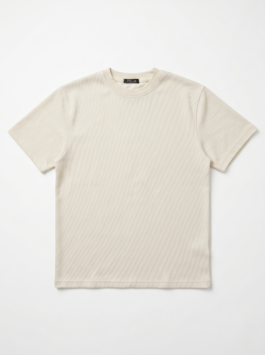 Oversized Basic T-Shirt Ribbed Fabric/1015-201