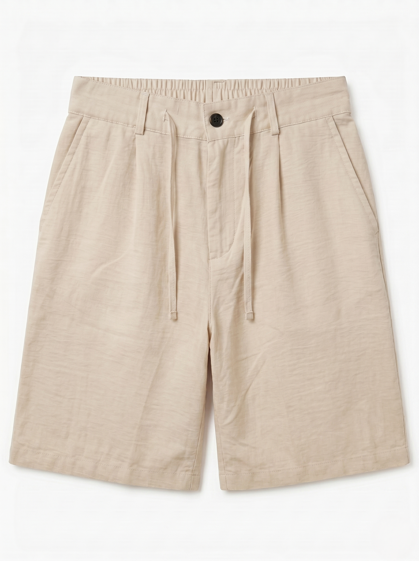 Linen Relaxed Fit Bermuda Shorts Beige/1011-204-13