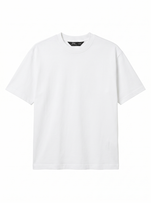 Oversized Basic T-Shirt White/1015-201-12