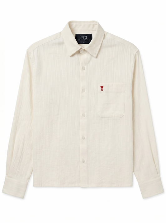 Long Sleeve Box Fit Shirt White/1002-202-12