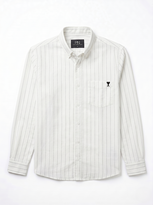 Long Sleeve Striped Shirt White/1024-202-25