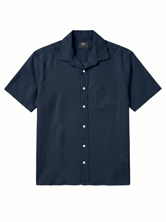 Textured Short-Sleeve Shirt/1023-202