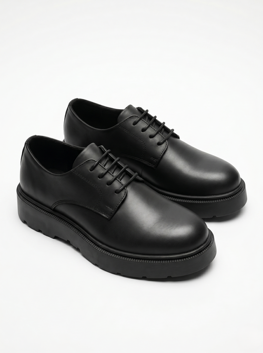 Chunky Derby Shoes Black/1018-208-10