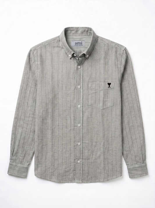 Long Sleeve Striped Shirt Grey/1024-202-15