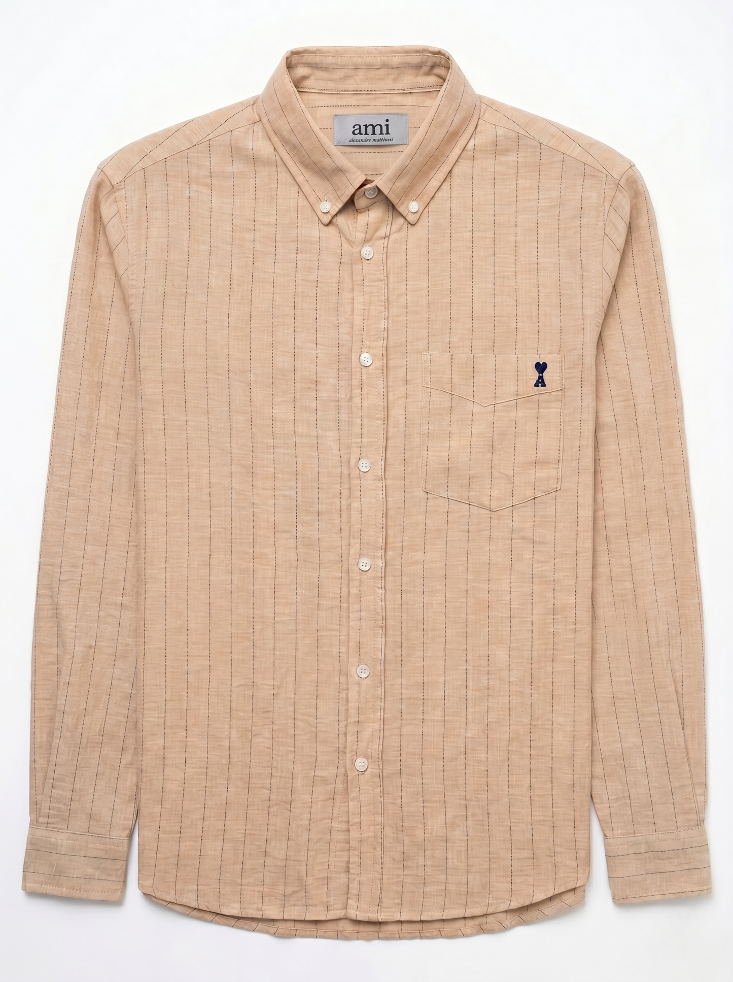 Long Sleeve Striped Shirt Light Brown/1024-202-34