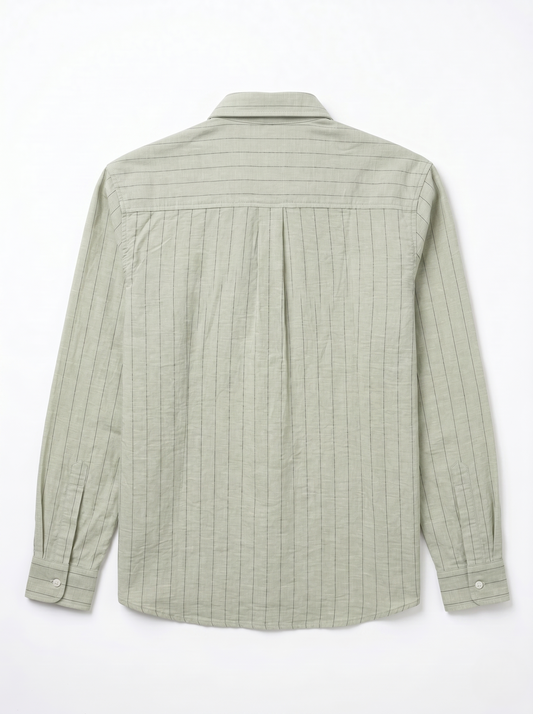 Long Sleeve Striped Shirt Mint Green/1024-202-32