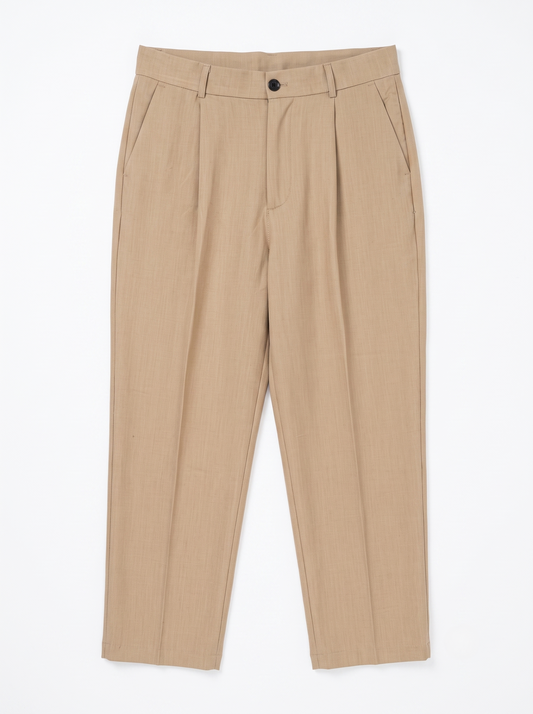 Pleated Wide Leg Pants Beige/1037-203-13