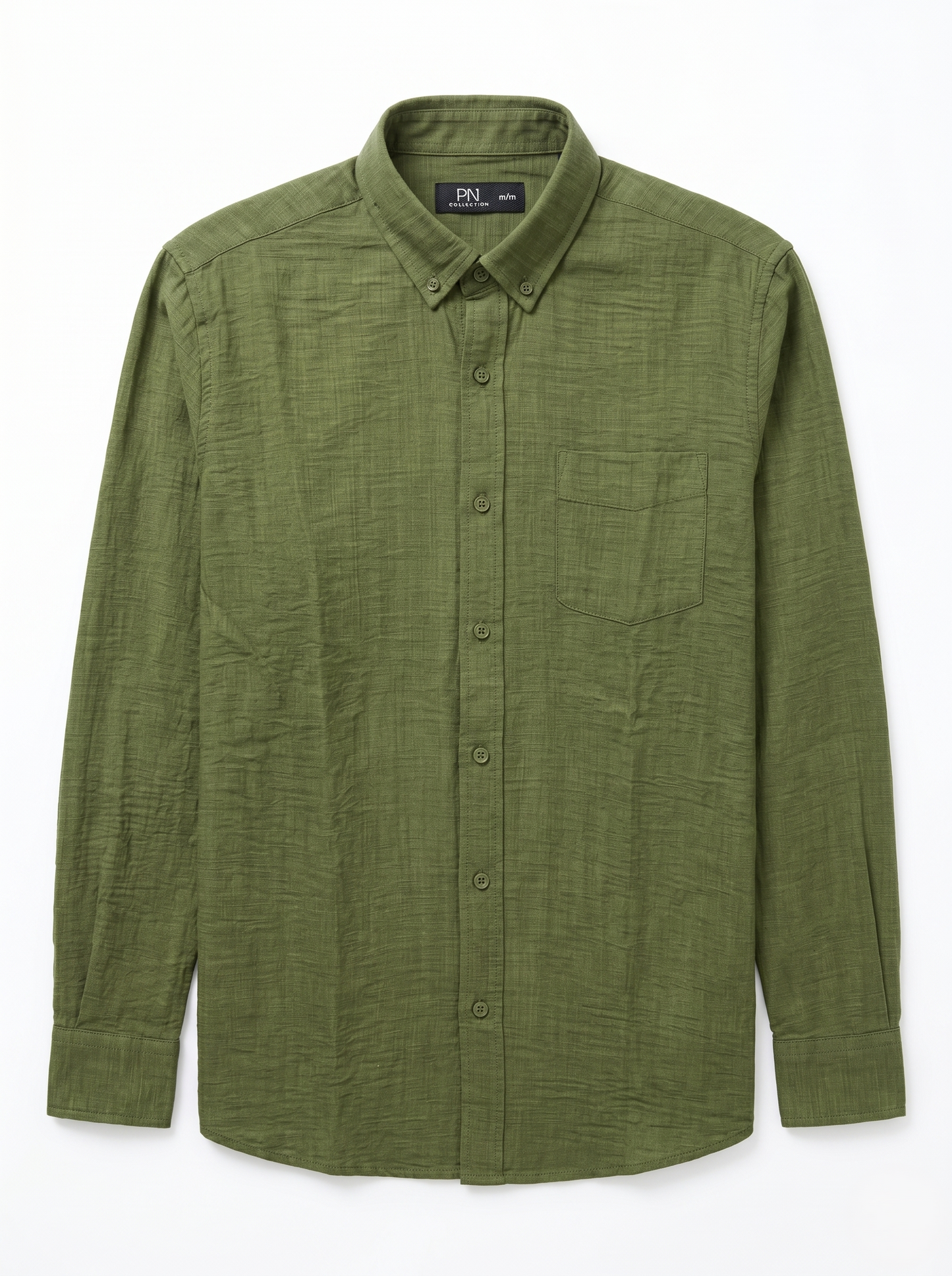Relaxed Fit Long Sleeve Linen Shirt/1008-202