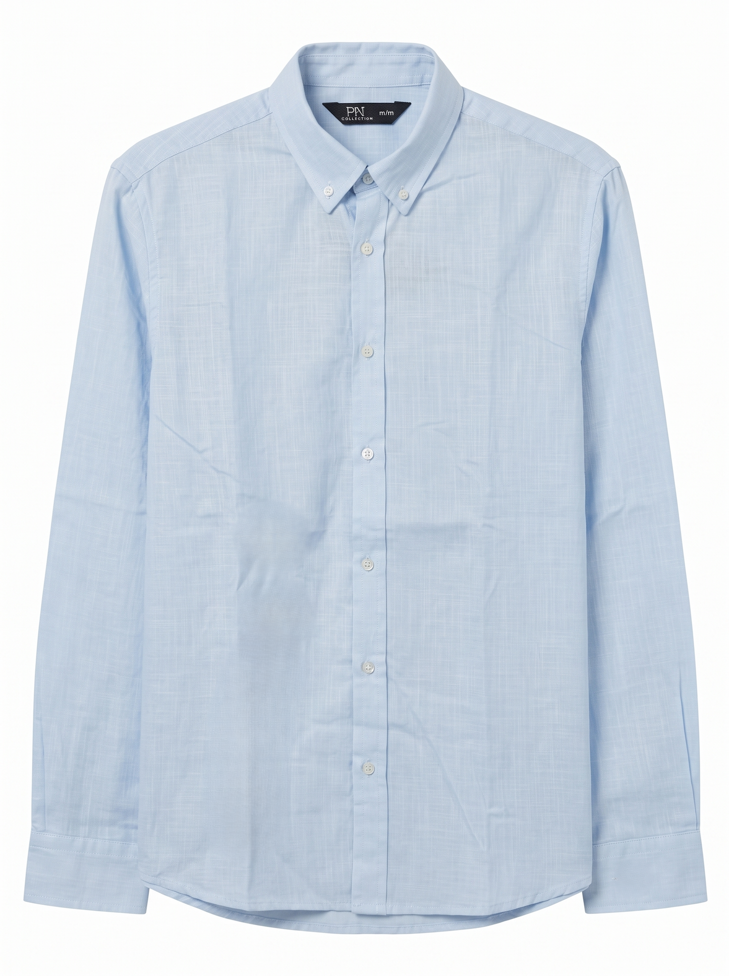 Oversized Basic Linen Shirt With Long Sleeves/1027-202