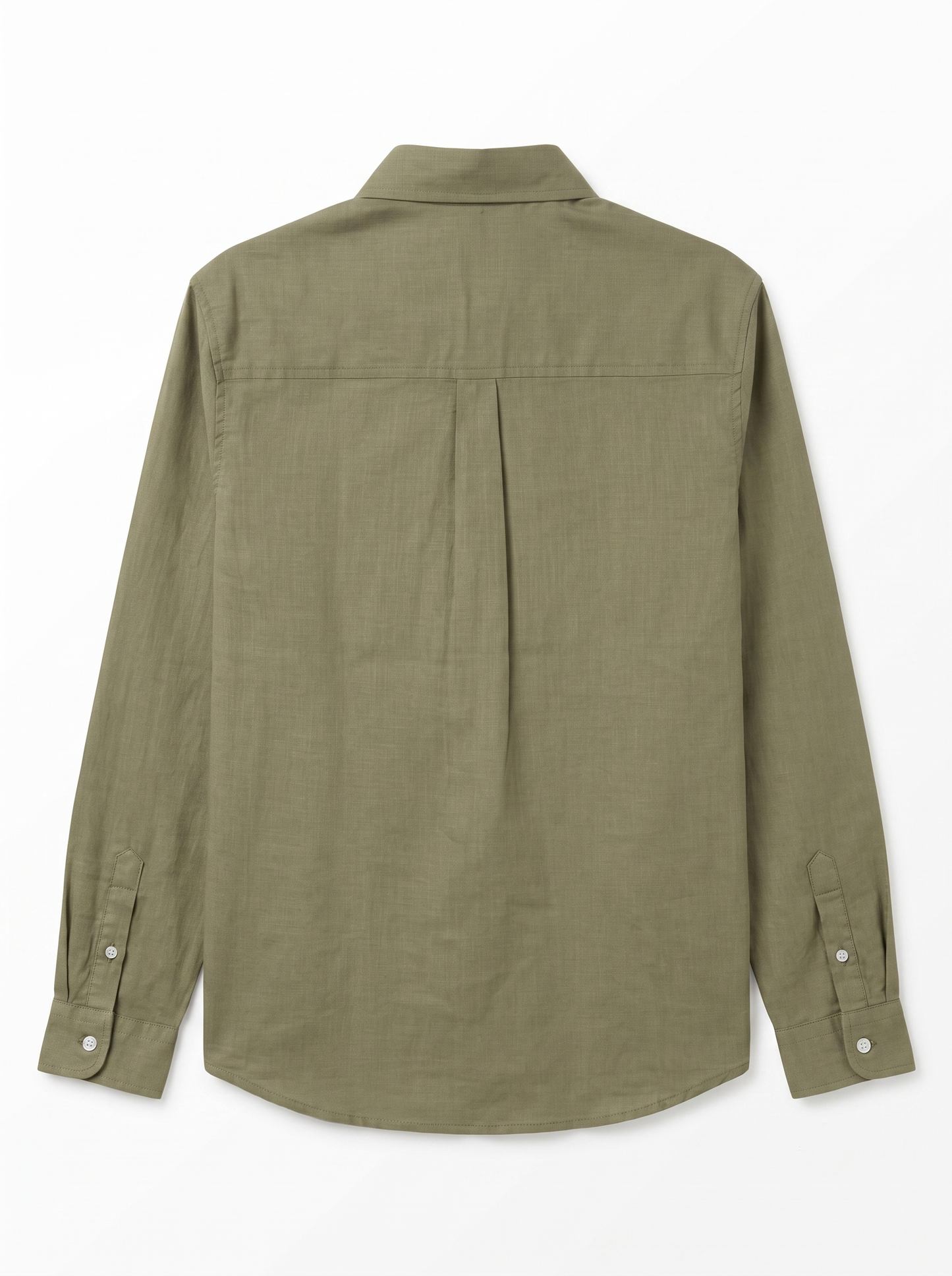 Oversized Basic Linen Shirt With Long Sleeves/1027-202