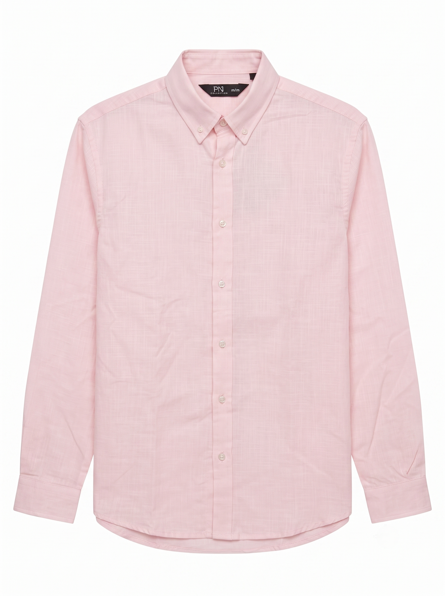 Oversized Basic Linen Shirt With Long Sleeves/1027-202