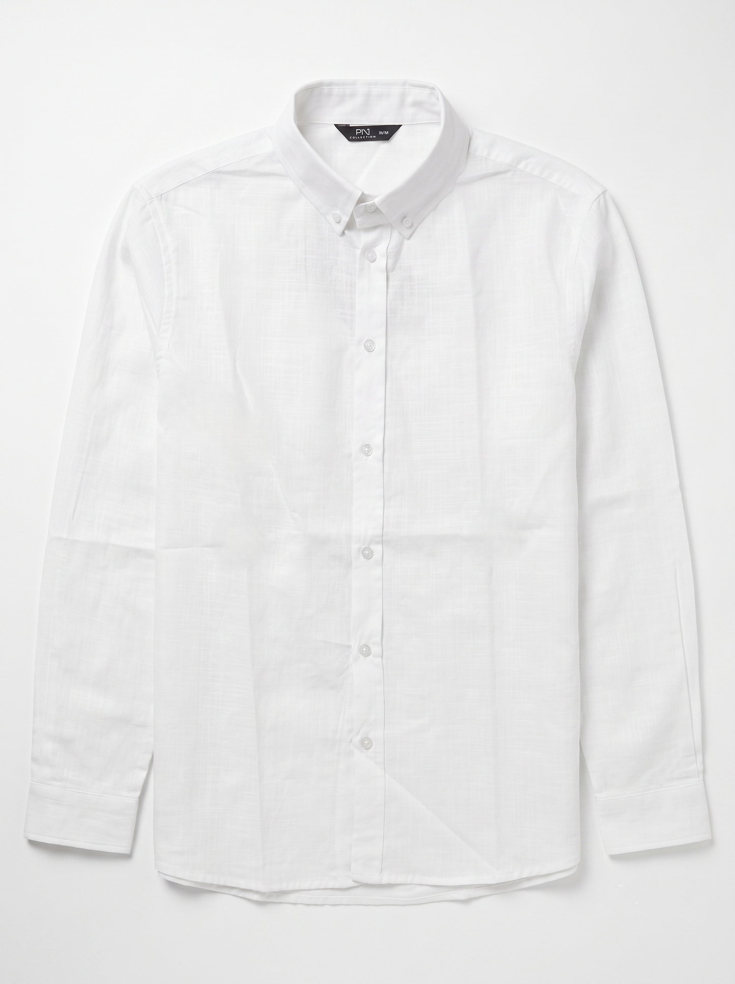 Oversized Basic Linen Shirt With Long Sleeves/1027-202