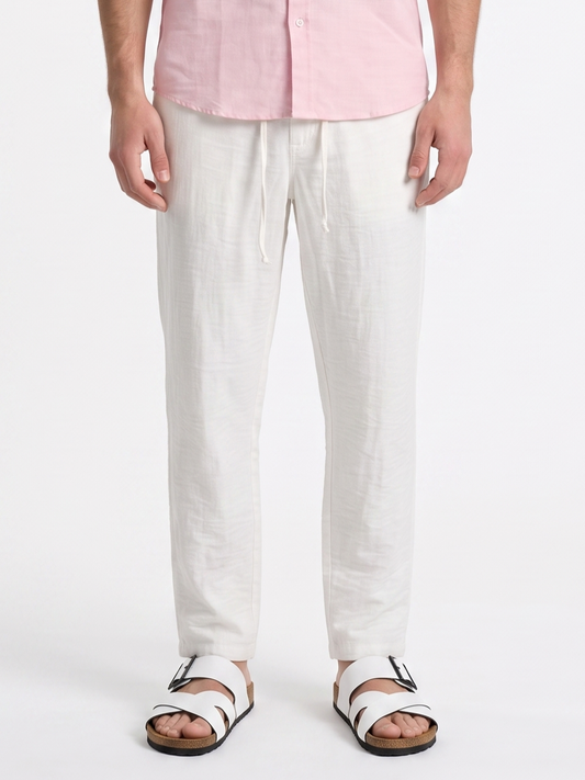 Relaxed Fit Linen Pants white/1007-203-12