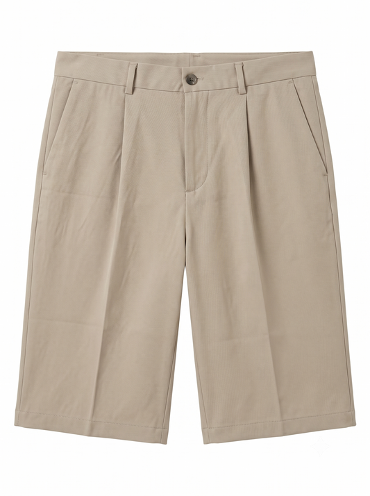 Bermuda Shorts Feature a Relaxed Fit With Front Pleats/1031-204