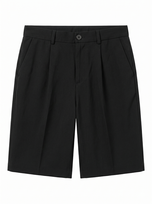 Bermuda Shorts Feature a Relaxed Fit With Front Pleats/1031-204