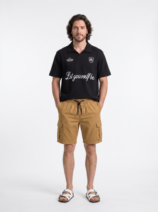 Open-Collar Polo Shirt Black/1014-205-10