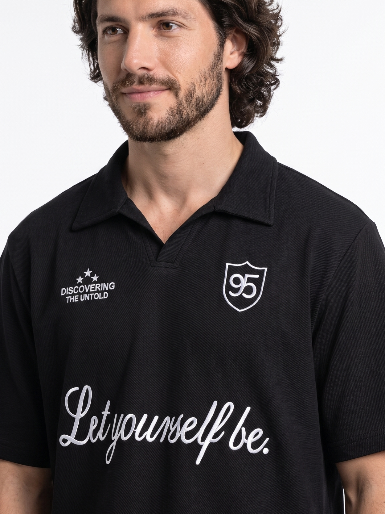 Open-Collar Polo Shirt Black/1014-205-10