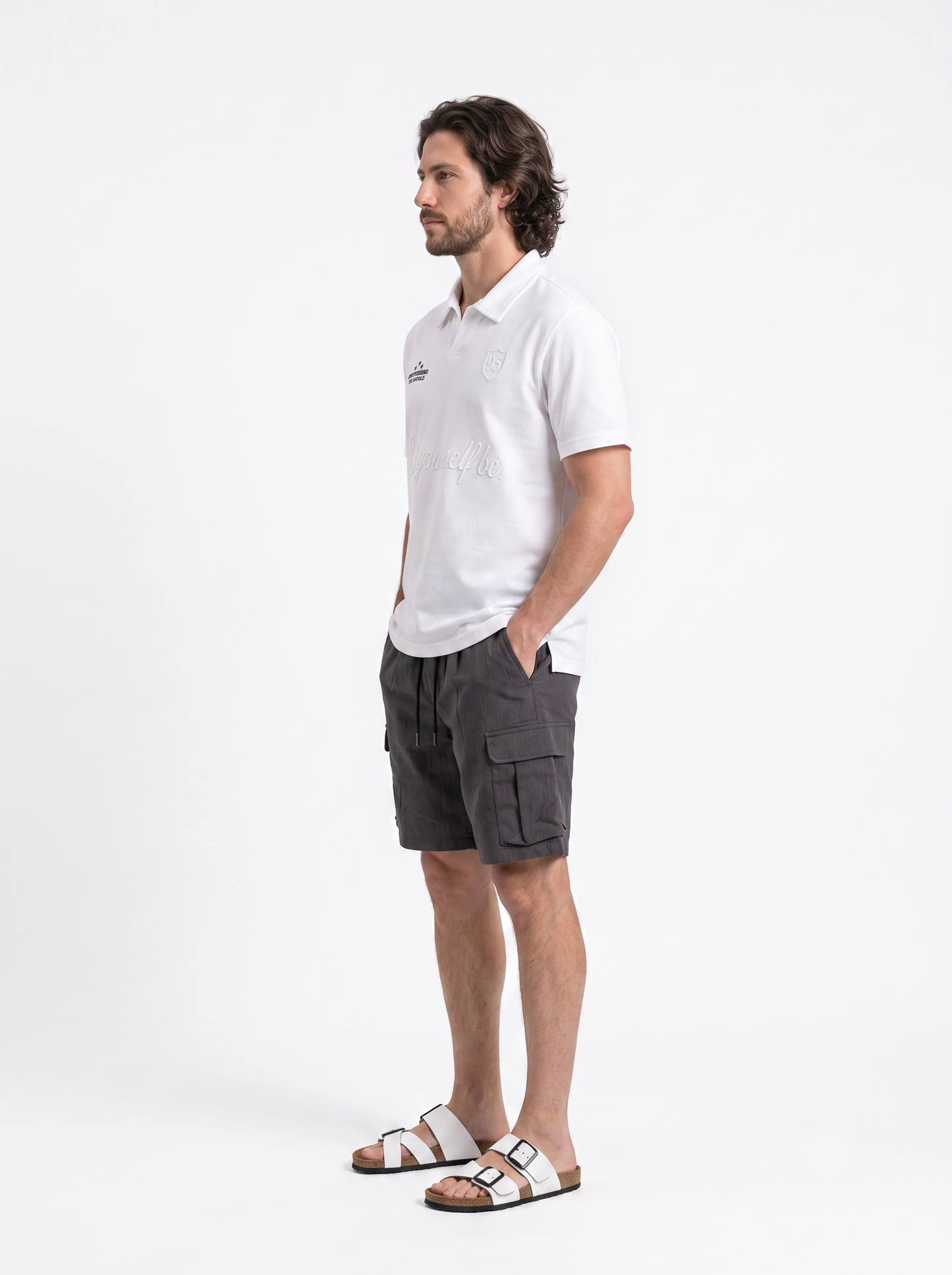 Open-Collar Polo Shirt White/1014-205-12