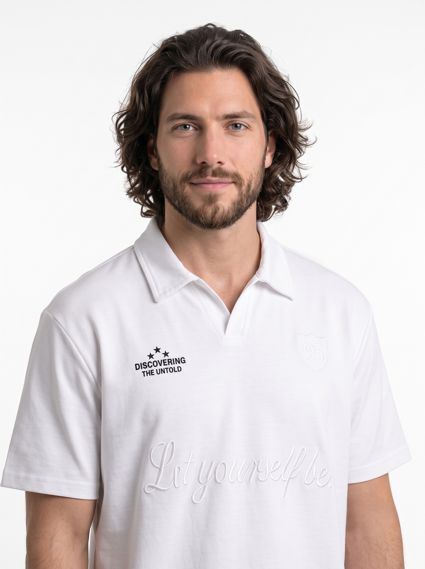 Open-Collar Polo Shirt White/1014-205-12