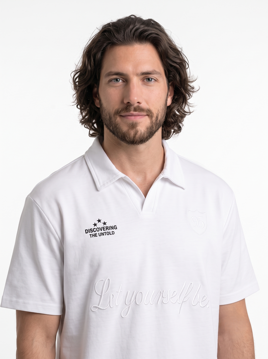 Open-Collar Polo Shirt White/1014-205-12