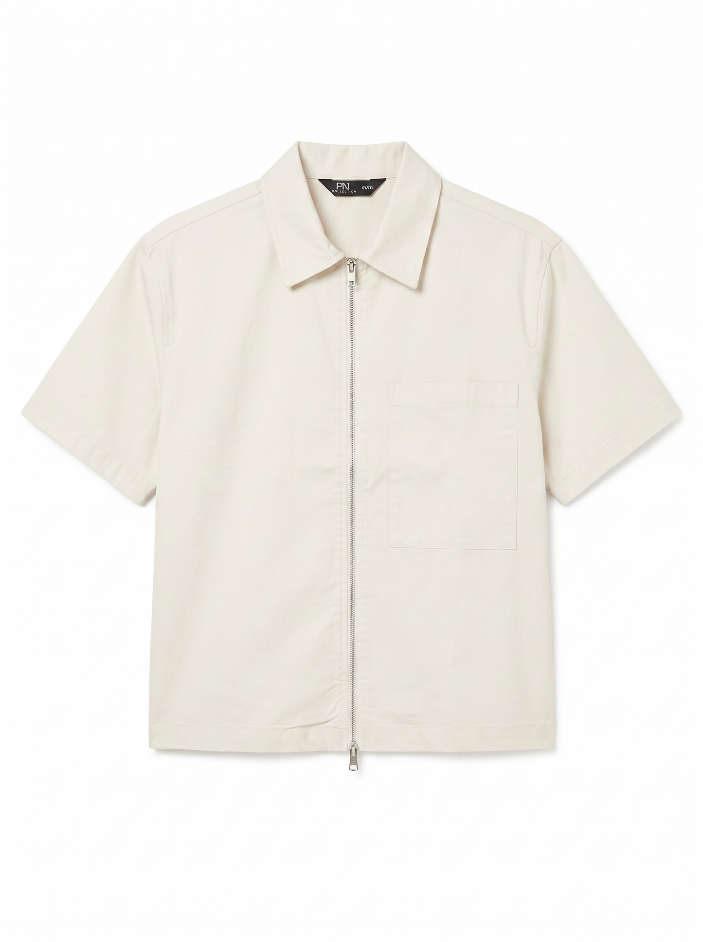 Over Shirt With Double Zipper Beige/1033-202-13