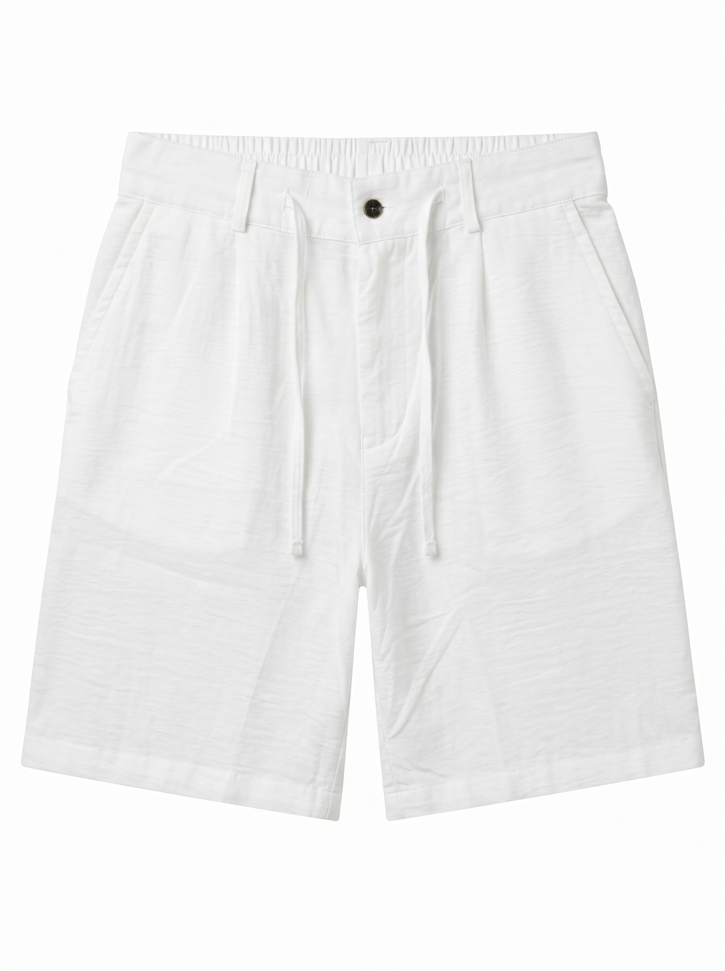 Linen Relaxed Fit Bermuda Shorts White/1011-204-12