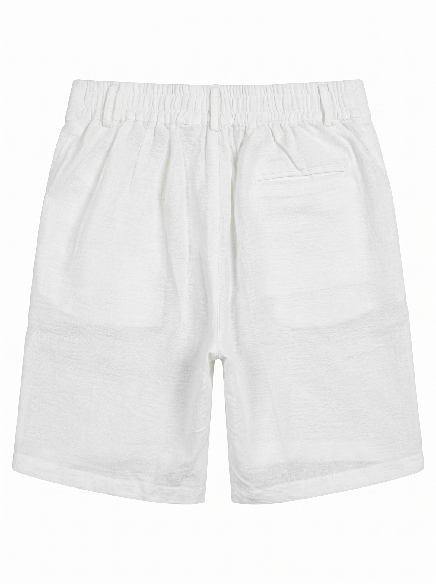 Linen Relaxed Fit Bermuda Shorts White/1011-204-12
